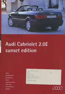 Audi Cabriolet Sunset Edition Produkt Information 4.1994