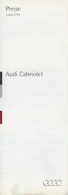 Audi Cabriolet Preisliste 7.1994