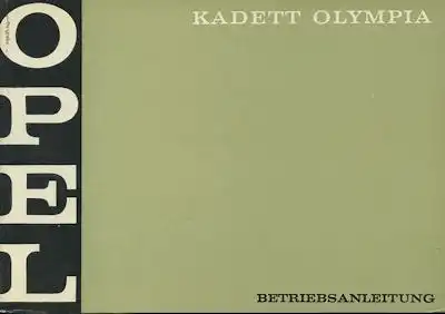 Opel Kadett Olympia B Bedienungsanleitung 6.1970