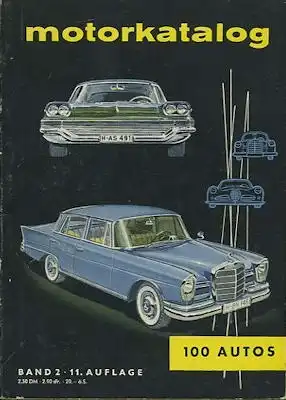 Motorkatalog 100 Autos Band 2 1959/60