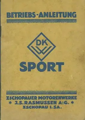 DKW Sport 200 ccm Bedienungsanleitung 1926