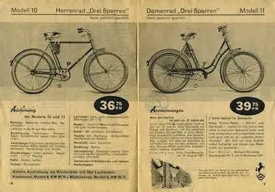 Stricker Fahrrad Programm 1938