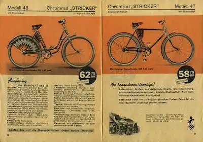 Stricker Fahrrad Programm 1938