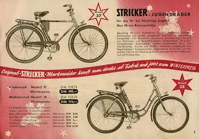 Stricker Fahrrad Programm 11.1953