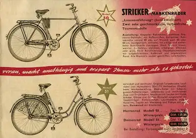 Stricker Fahrrad Programm 11.1953