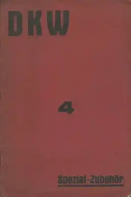 DKW Spezial Zubehör Katalog Nr. 4 1920er Jahre