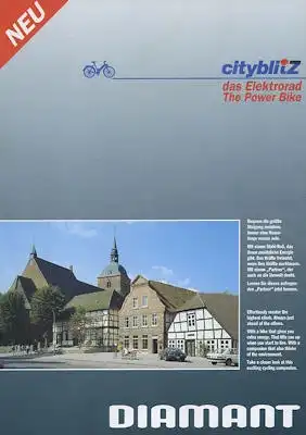 Diamant Cityblitz Elektro-Fahrrad Prospekt ca. 1992
