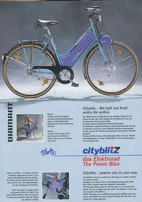 Diamant Cityblitz Elektro-Fahrrad Prospekt ca. 1992