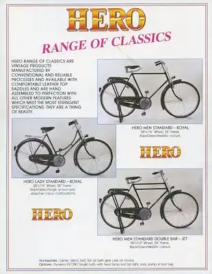 Hero / India Fahrrad Prospekt ca. 1990