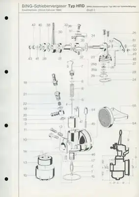 Bing Motorrad Vergaser Liste 7.1980