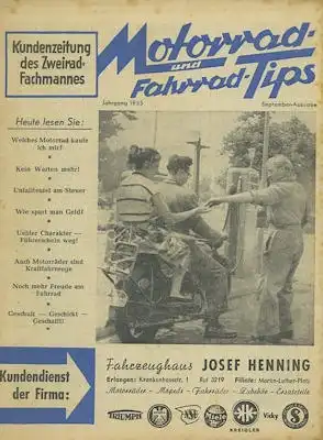 Motorrad und Fahrrad Tips 1955-1958