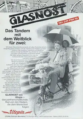 Utopia Glasnost Fahrrad Prospekt 1988/89