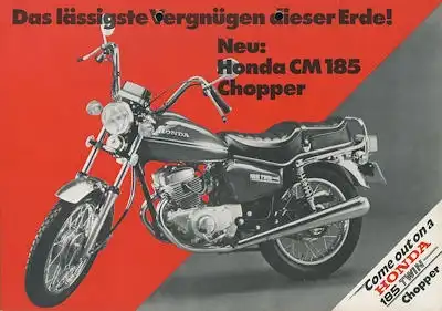 Honda CM 185 Twin Chopper Prospekt ca. 1977