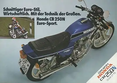 Honda CB 250 N Prospekt ca. 1978