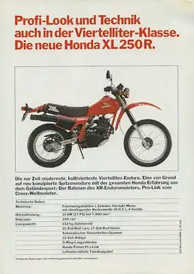 Honda XL 250 R Prospekt 1982
