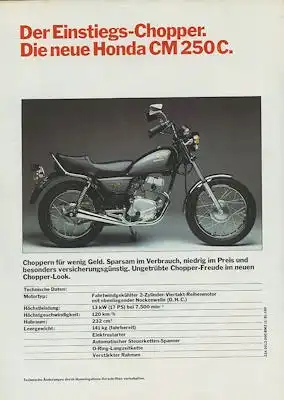Honda CM 250 C Prospekt 1982