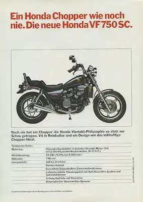 Honda VF 750 SC Prospekt 1982