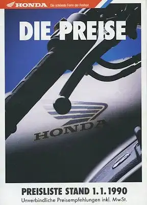 Honda Preisliste 1.1990
