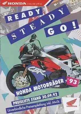 Honda Preisliste 30.9.1992