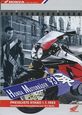 Honda Preisliste 1.1993