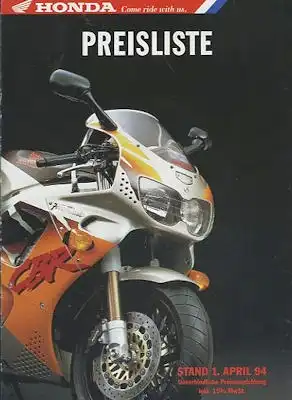 Honda Preisliste 4.1994