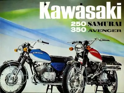 Kawasaki 250 Samurai und 350 Avenge Prospekt ca. 1969