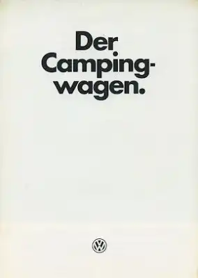 VW T 3 Campingwagen Prospekt 8.1979