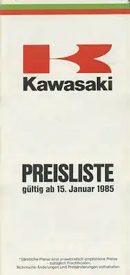 Kawasaki Preisliste 1.1985