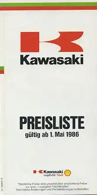 Kawasaki pricelist 5.1986