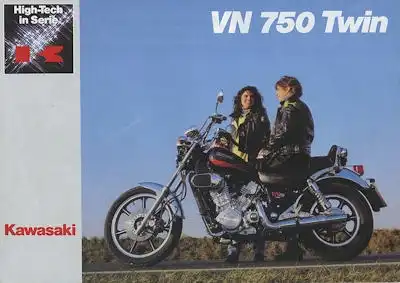 Kawasaki VN 750 Twin Prospekt ca. 1986