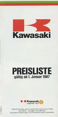 Kawasaki Preisliste 1.1987