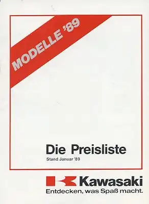 Kawasaki Preisliste 1.1989