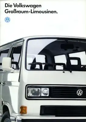 VW T 3 Großraum-Limousinen Prospekt 9.1987