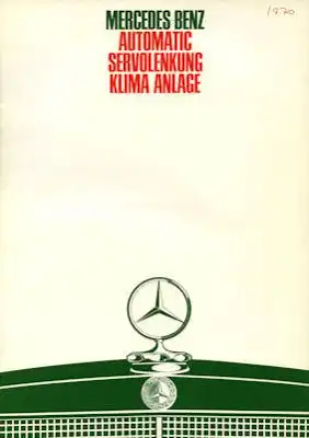 Mercedes-Benz Sonderausstattung Prospekt 1970