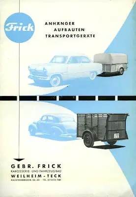 Autoanhänger Frick Prospekt 1950er Jahre