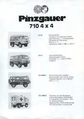 Steyr-Puch Pinzgauer 710 4x4 Prospekt 1970er Jahre
