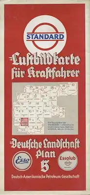 Standard Luftbildkarte Plan 5 Stuttgart 1930er Jahre