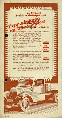 Gutbrod Preisliste 4.1949