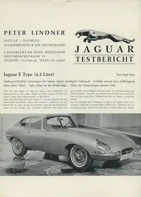 Jaguar 4.2 Litre E Type Test 1960er Jahre