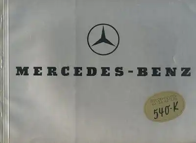 Mercedes-Benz 540 K Prospekt 1937 e