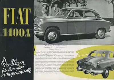 Fiat 1400 A Prospekt ca. 1954