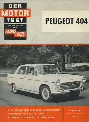 Peugeot 404 Der Motor Test Heft 22/1961