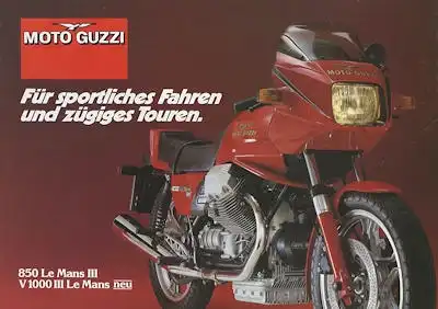 Moto Guzzi 850 Le Mans III / V 1000 Le Mans III Prospekt ca. 1983