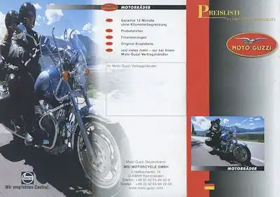 Moto Guzzi  Preisliste 4.1998