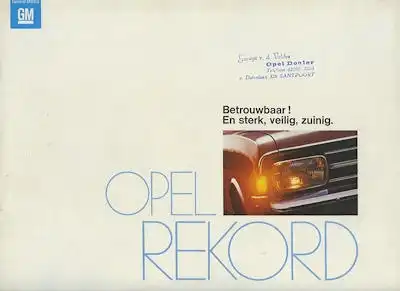 Opel Rekord C Prospekt 1969 nl