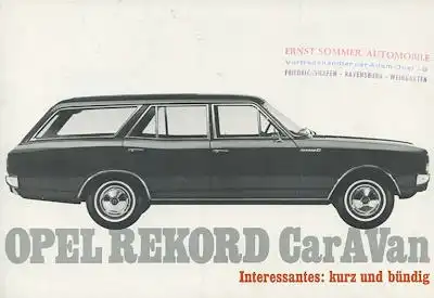 Opel Rekord C CarAVan Prospekt 8.1967