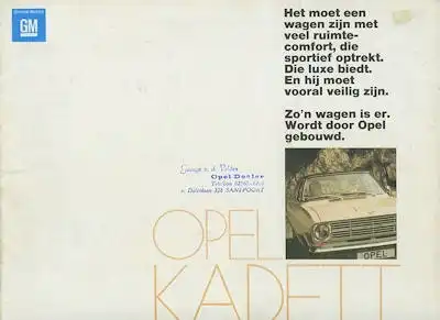 Opel Kadett B Prospekt 1969 nl