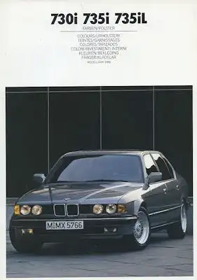 BMW 730i 735i 735iL Farben 1988