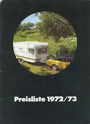 t.e. Wohnwagen Preisliste 1972/73