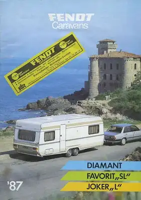 Fendt Diamant / Favorit SL / Joker Wohnwagen Prospekt 1987